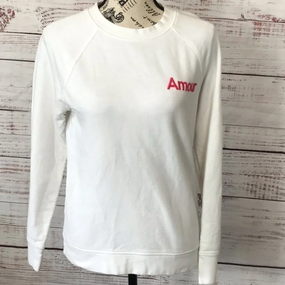 J.Crew Amour‎ white crewneck size small popover sweater